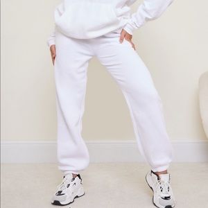 Pretty Little Thing White Joggers